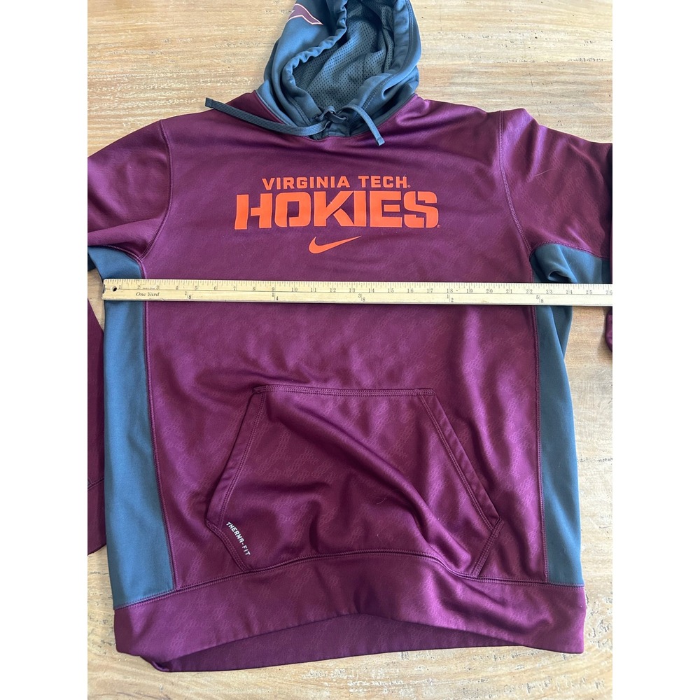 Nike Therma Fit Virginia‎ Tech Hokies Hoodie Maroon Orange Mens Large VT Gorp - Picture 7 of 8